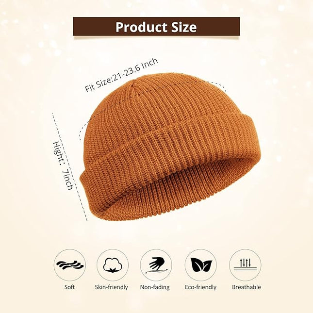 SATINIOR Trawler Beanie Watch Hat Roll-up Edge Skullcap Fisherman Beanie for Women Men
