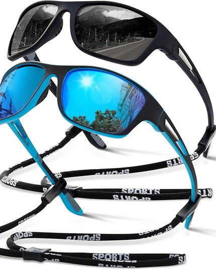 suoso Polarized Sports Sunglasses for Men: UV400 Protection Glasses Womens Wrap Around Goggles for Driving Fishing