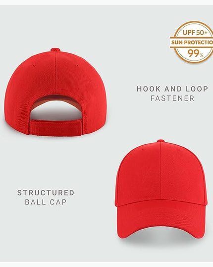 2-Pack Classic Structured Baseball Cap Adjustable Snapback Multipack Ball Caps for Custom Embroidery Running Workouts Outdoor