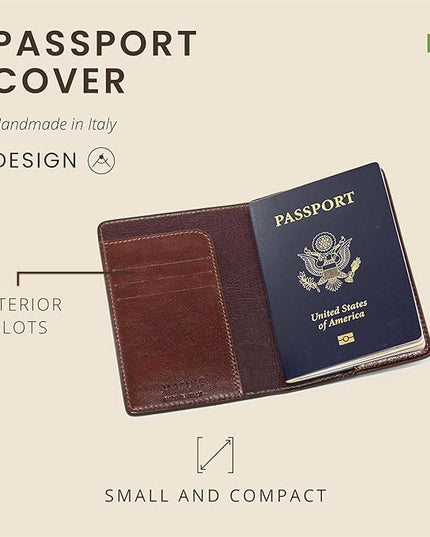 Maruse Italian Leather Passport Cover for Men and Women, Handmade in Italy