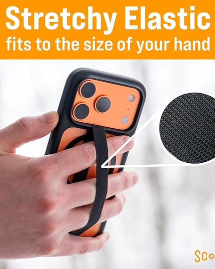 Scooch Bandmate, Elastic Flexible Phone Strap, Universal Slim Hand Finger Grip, Non-Slip Cell Phone Holder, Fits All Phone Cases