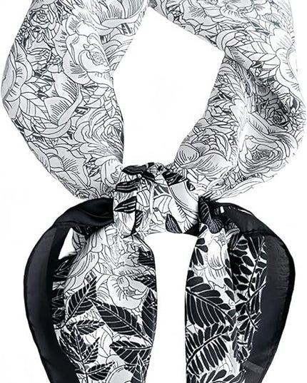 MINIDORA Satin Scarves for Women 27.5 × 27.5 inches Medium Square Elegant Silk Feeling Head Scarf