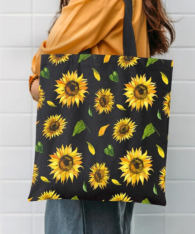 AUSVKAI Canvas Tote Bag Aesthetic for Women, Cute Reusable Cloth Cotton Bags for College Shopping Beach Grocery Trendy Gifts