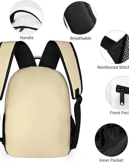 Fashion Champagne Gold Backpack Lightweight Large Capacity Laptop Daybag for Travel Work
