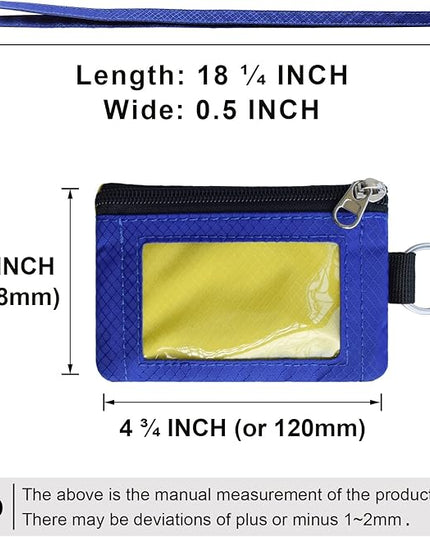 Minimalist RFID Blocking Small Wallet with ID Window,WaterResistant Zip Id Case Wallet with Lanyard Keychain for Cards,Cash,Travel,Women,Men