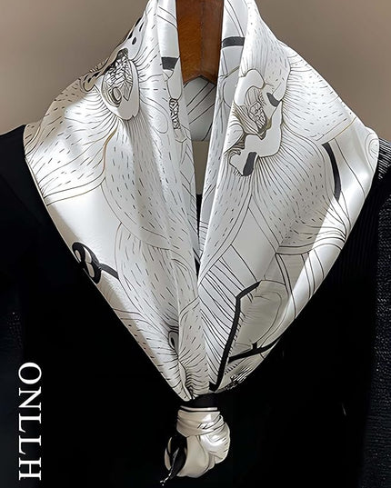 100% Mulberry Silk Scarf for Women Hair Lightweight Square Neckerchief Wrap For Head Scarves 21"