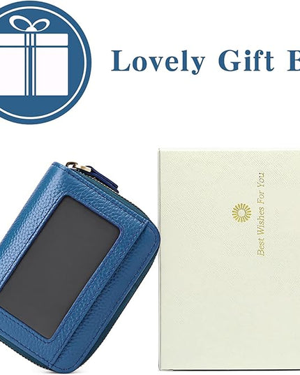 GOIACII Small Genuine Leather Wallet for Women, RFID Blocking Credit Card Holder Wallet