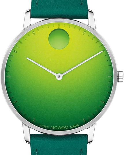 Movado Face Watch - Swiss Quartz, Leather Strap - Classic, Timeless Luxury Fashion Timepiece for Him or Her - 41mm