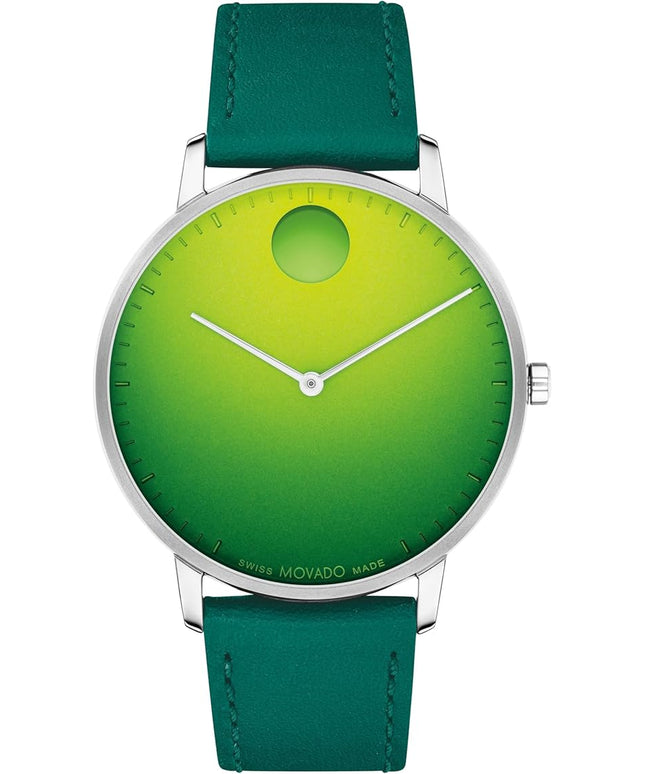 Movado Face Watch - Swiss Quartz, Leather Strap - Classic, Timeless Luxury Fashion Timepiece for Him or Her - 41mm