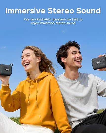 Tribit PocketGo Bluetooth Shower Speaker, IP68 Waterproof/Dustproof, Portable Speaker with 20H Playtime, Wireless, BT6.0, Supports TF Card, Electronics for Travel/Outdoors/Home