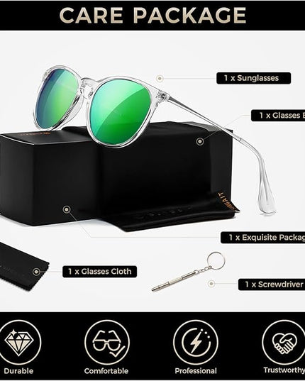 SUNGAIT Premium Vintage Round Sunglasses for Women Men Classic Retro Trendy Style