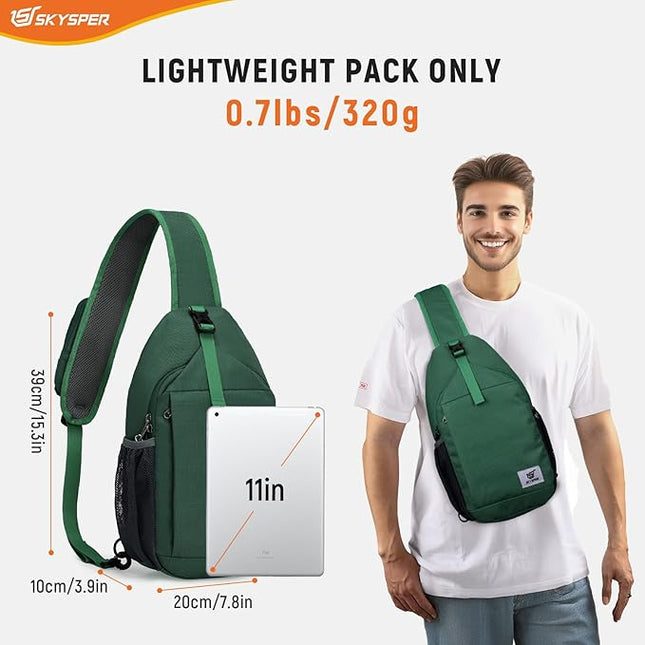 SKYSPER Sling Bag RFID Cross Body Bag Recycled Crossbody Backpack Travel Daypack