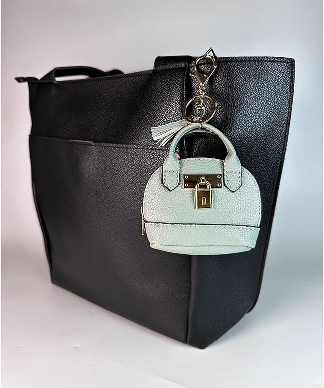 Plinvo Cute Genuine Leather Keychain Coin Purse for Women with Tassels Mini Change Pouch Brown (Green)