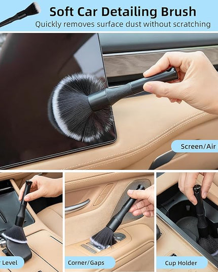 TICARVE Car Interior Detailing Cleaning Kit-10Pcs Car Screen Cleaner,Clean Gel, Detailing Brush, Cleaning Tools for Car, Keyboard and Interior Cleaning