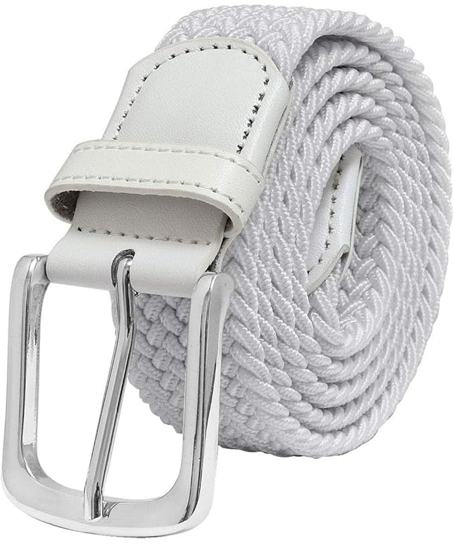 Falari Men Women Multicolored Elastic Stretch Braided Belt Canvas Fabric Woven No Holes Belt