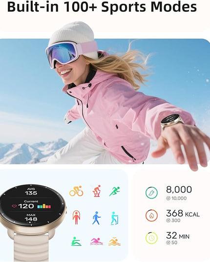 Parsonver Smart Watch for Swimming, 5ATM Waterproof Watch for Pool & Open Water, AI Swim Analysis, Built-in GPS & Compass, AMOLED Fitness Tracker 100+ Sport Mode, Heart Rate Sleep Monitor, French Grey