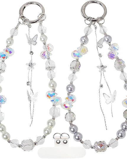 Beaded Phone Wrist Strap,Crystal Keychain Wristlet,Camera Strap Wrist,Cute Phone Chain Wristlet Purse Bag Charms