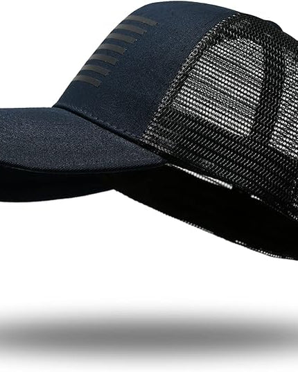 American Flag Trucker Hat - Snapback Hat, Baseball Cap for Men Women - Breathable Mesh Side, Adjustable Fit - for Casual Wear