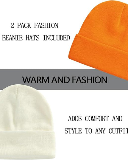 ZOORON 1&2 Pack Beanie for Men Women Slouchy Beanie Hats Winter Knit Caps Soft Ski Hat Unisex