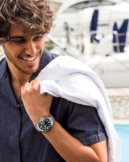 CIVO Analog Wrist Watches for Men: Waterproof Stainless Steel Mens Watches - Silver Watch with Easy Read Dial Men's Watch for Gift