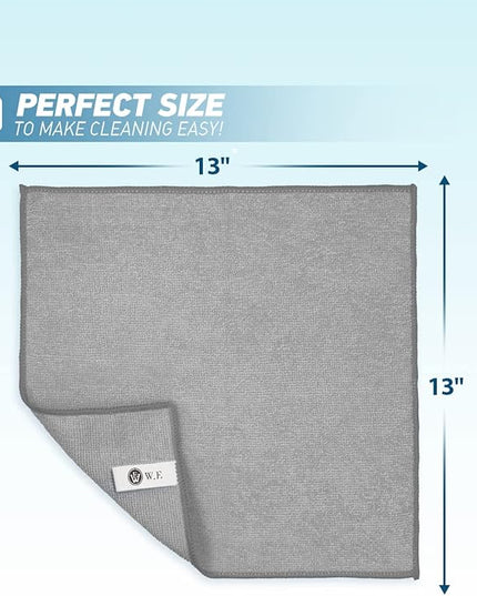 Microfiber Cleaning Cloth Grey-24Pcs (13x13 inch) 2100 Series Ultra Soft Highly Absorbent Rags for Cleaning, Reusable and Lint Free Cleaning Towels for Housekeeping-Machine Wash (Gray)