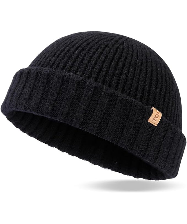 TOP-EX PolarWool™ 100% Merino Wool Short Fisherman Beanie Hats for Men Women Knit Skull Cap Cuffed Beanies Warm Winter Hats