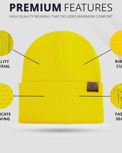 Urban Effort Beanie for Men Women – Warm Acrylic Unisex Knit Winter Hats for Men, Soft Stretch Fit, Classic Streetwear Style