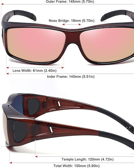 MEETSUN Fit Over Glasses Sunglasses for Men Women,Wrap Around Sunglasses Polarized UV400 Protection