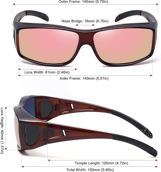 MEETSUN Fit Over Glasses Sunglasses for Men Women,Wrap Around Sunglasses Polarized UV400 Protection