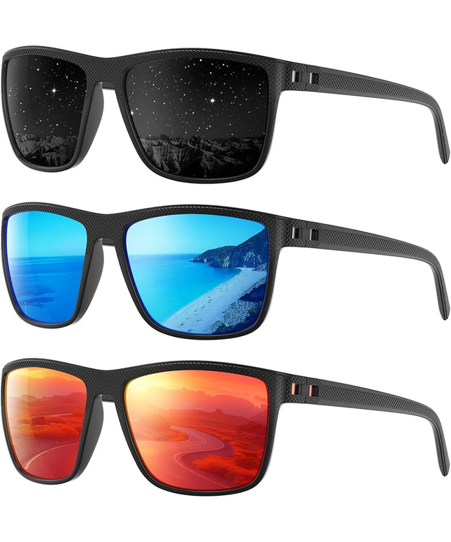 Polarized Sunglasses Men Women, Mens Sunglasses Lightweight UV Sun Glasses for Fishing Driving Golf