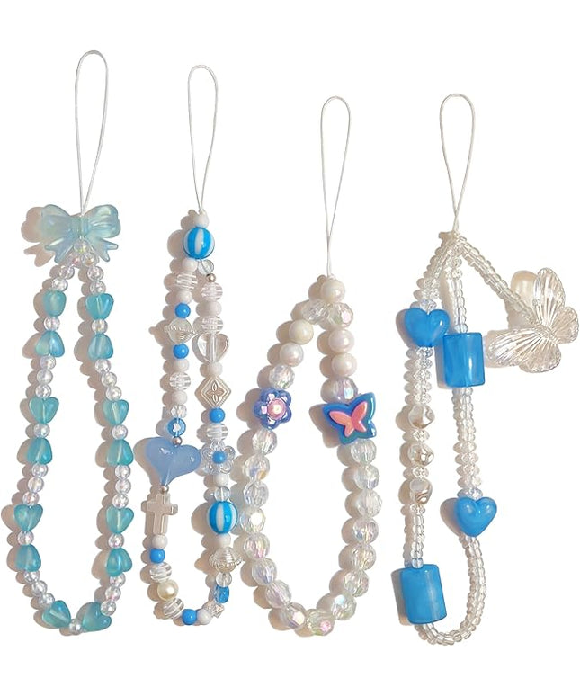 Phone Charms Cute Beaded Phone Lanyard Wrist Strap Aesthetic CellPhone Keychain Cute PhoneCharms for Women