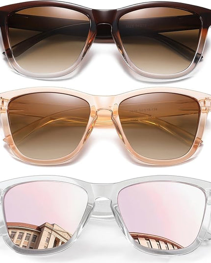 DANAMY Sunglasses Womens Polarized Sunglasses for Women Trendy Designer Mirrored UV400 Protection Sun Glasses