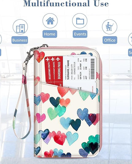 Fintie Family Passport Holder Wallet, RFID Blocking Travel Document Organizer Clutch Bag Credit Cards Case Cover for Women Men