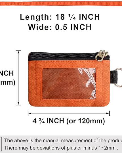 Minimalist RFID Blocking Small Wallet with ID Window,WaterResistant Zip Id Case Wallet with Lanyard Keychain for Cards,Cash,Travel,Women,Men