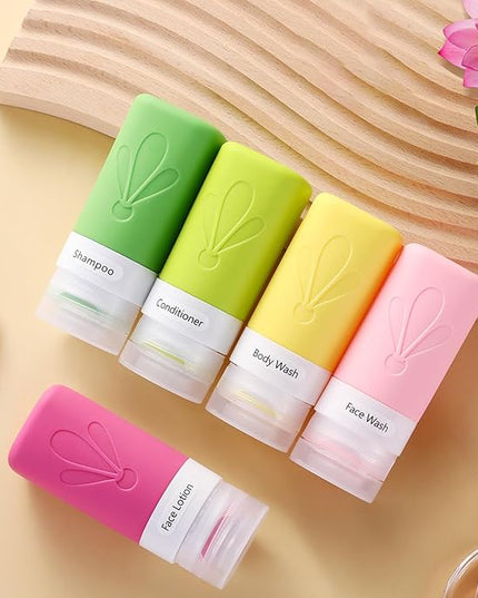 INSFIT Travel Bottles for Toiletries, TSA Approved 2oz Travel Size Toiletries, BPA Free Leak Proof Squeezable Silicone Tubes Travel Essentials for Shampoo Conditioner Lotion Soap