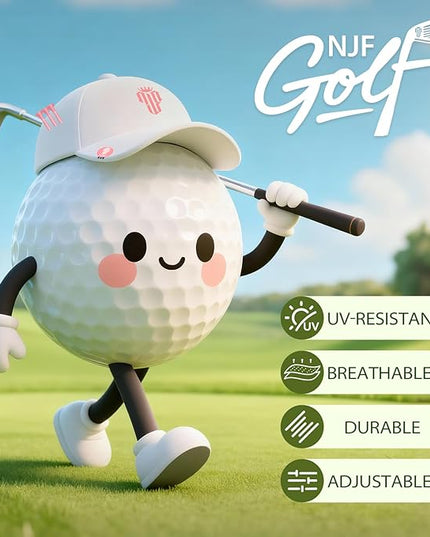 NJF Golf™ Hat Men - Breathable Mens Golf Hats, Adjustable Rope Snapback Cap, Convenient Cap with Tee Holder