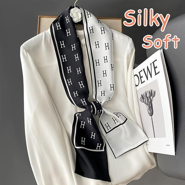 Dailyacc Hair Scarf for Women Fashion Silky Satin Headscarf Wrap Breathable Lightweight Neck Scarves For Handbag