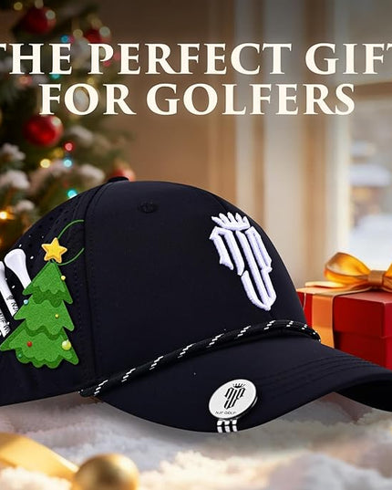 NJF Golf™ Hat Men - Breathable Mens Golf Hats, Adjustable Rope Snapback Cap, Convenient Cap with Tee Holder