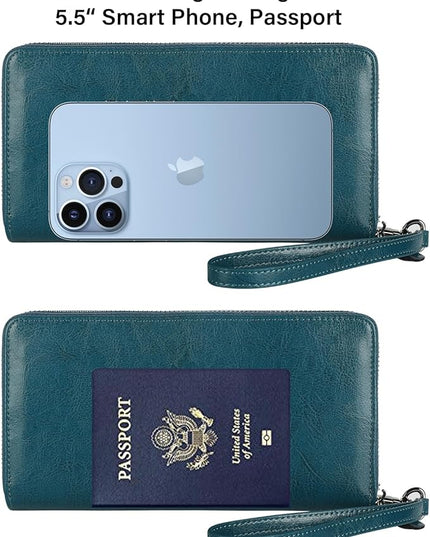 Lavemi Small Compact Women Wallet RFID Blocking Genuine Leather Bifold Purse with ID Windows