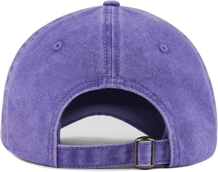 XXL Oversize Washed Denim Baseball Cap,Low Profile Jean Sports Cap for Big Heads 23.5"-25.5",Large Pigment Dyed Dad Hat