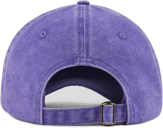 XXL Oversize Washed Denim Baseball Cap,Low Profile Jean Sports Cap for Big Heads 23.5"-25.5",Large Pigment Dyed Dad Hat