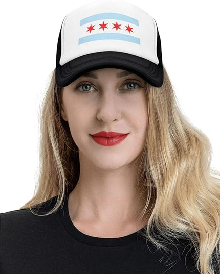 Cute Flag Baseball Cap for Men Women Mesh Trucker Hat Adjustable Patriotic Snapback Baseball Hat for Sports Running