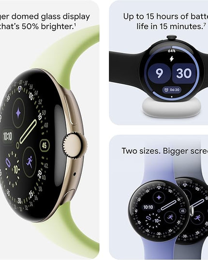 Google Pixel Watch 4 (45mm) - Android Smartwatch with Heart Rate and Sleep Tracking - 40-Hour Battery - Fitness Tracking - Google AI - Matte Black Aluminum Case - Obsidian Active Band - Wi-Fi