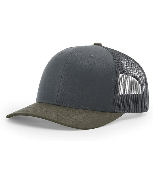 Richardson 112 Trucker Hat - Premium Adjustable Snapback Hat - Structured Six Panel Richardson Blank Caps