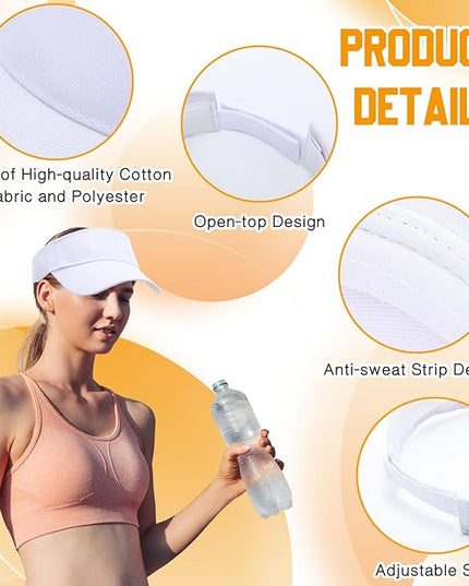 Silkfly 36 Pack Sun Visor Hats Adjustable Sports Athletic hat UV Protection Sun Visor Cap for Men Women Tennis Running Golf