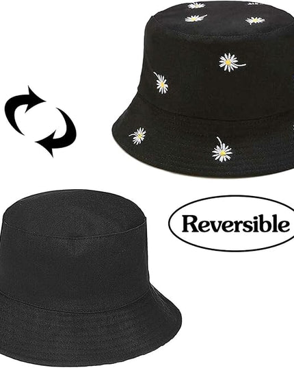 XYIYI Cute Bucket Hat Beach Fisherman Hats for Women, Reversible Double-Side-Wear