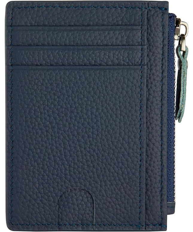 ilovever Slim Wallet for Women Small Leather RFID Blocking Credit Card Holder Minimalist Wallet with Coin Purses & Pouches,S Deep Blue