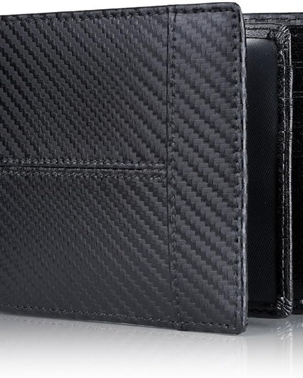 Swallowmall Mens Wallet Rfid Blocking Leather Wallet for Men Bifold Wallets with 1 ID Window 16 Card Slot