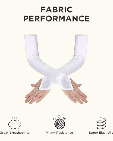 BABEYOND Long Opera Party 20s Satin Gloves Stretchy Adult Size Elbow Length