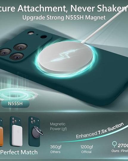 FireNova Magnetic for iPhone 17 Pro Case, Compatible with MagSafe, [Integrated Silicone Camera Control Button] [Camera Protection] Anti-Scratch Microfiber Lining Phone Case, 6.3", Teal